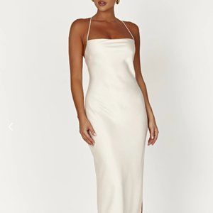 Meshki Cream Slip Maxi Dress